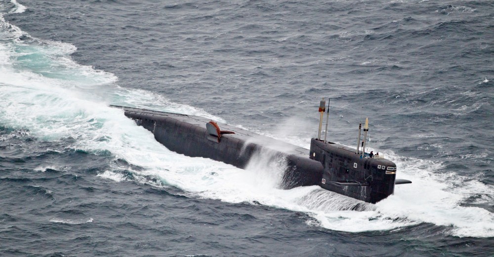 En russisk Delta IV ubåt i internasjonalt farvann i Barentshavet. Foto: Forsvaret