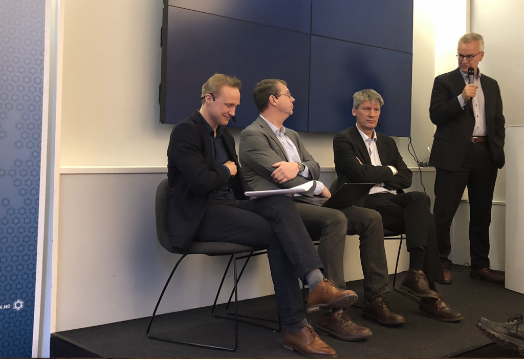 Panelsamtale om ny LTP. Fra venstre: Tormod Heier, Knut Støvne, Sigurd Glærum og Kristian Berg Harpviken. Foto: UTSYN