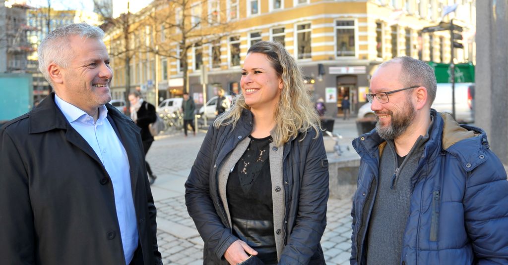 Fra venstre: Tom-Rune Klemetsen i NTL Forsvaret, Hedda Langemyr i UTSYN og Torbjørn Bongo i NOF. Foto: Anders Hauge-Eltvik