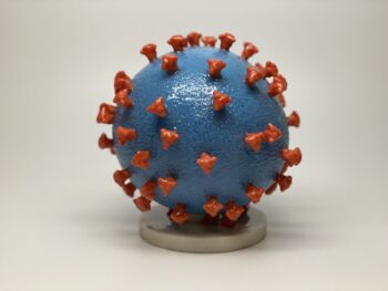 3D print av SARS-CoV-2. Kilde: NIH / Flickr