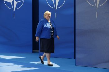 Statsminister Erna Solberg på NATO-toppmøtet i Brussel 14. juni 2021. Foto: Torbjørn Kjosvold/SMK