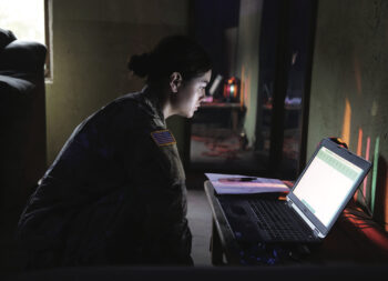 A student assigned to the U.S. Army John F. Kennedy Special Warfare Center and School conducts document digitization while attending the Special Operations Forces Site Exploitation Technical Exploitation Course (SOFSE TEC) on Fort Bragg, North Carolina, 22 October 2019. The SOFSE TEC enables operators to conduct specialized SOFSE activities designed to exploit sensitive-site materials (U.S. Army Photo by Staff Sergeant Keren-happuch Solano).